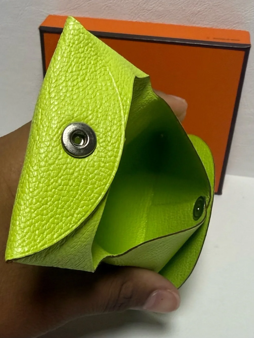 Hermes Bastia Kiwi Epsom Calfskin Change Purse
